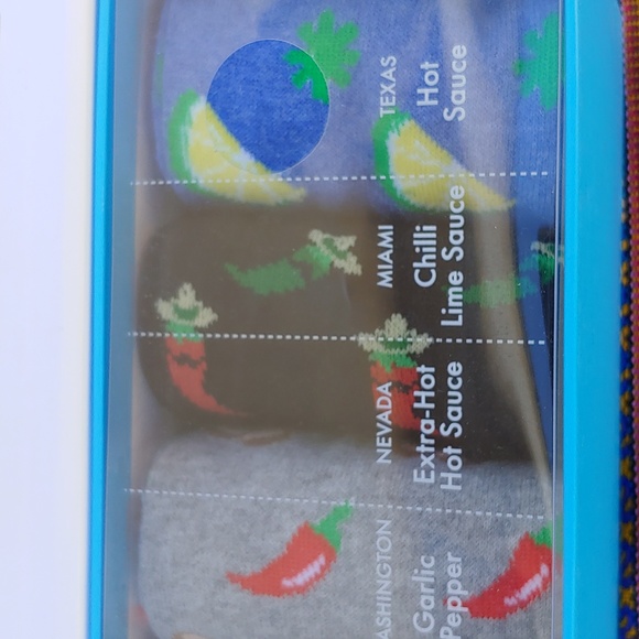 Men's Socks Fun Hot Sauce Boxed, NEW 5 Pairs - Picture 4 of 9